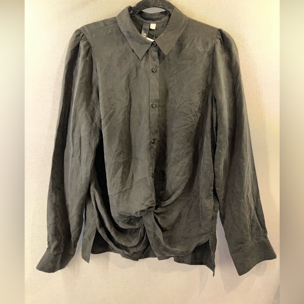 Kut from the Kloth black blouse twisted knot front NWT size medium